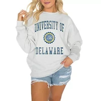 Delaware Fightin' Blue Hens NCAA Good Vibes Premium Fleece Drop Shoulder Pullover Sweatshirt