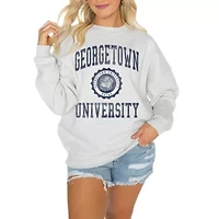NCAA Georgetown Hoyas Good Vibes Premium Fleece Drop Shoulder Pullover Sweatshirt