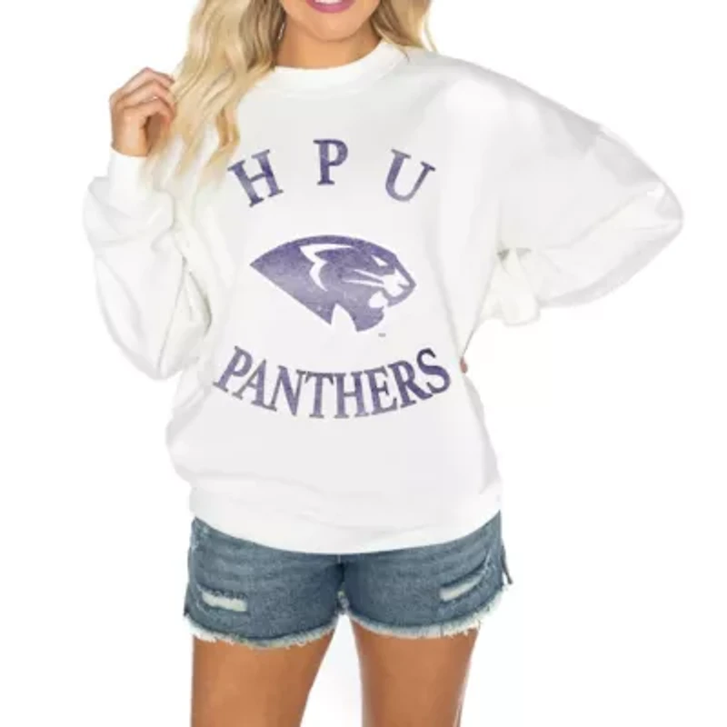 NCAA High Point Panthers Good Vibes Premium Fleece Drop Shoulder Pullover Sweatshirt