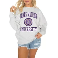 NCAA James Madison Dukes Good Vibes Premium Fleece Drop Shoulder Pullover Sweatshirt