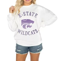NCAA Kansas State Wildcats Oversized Good Vibes Premium Fleece Drop Shoulder Pullover Sweatshirt