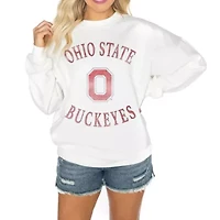 NCAA Ohio State Buckeyes Good Vibes Premium Fleece Drop Shoulder Pullover Sweatshirt