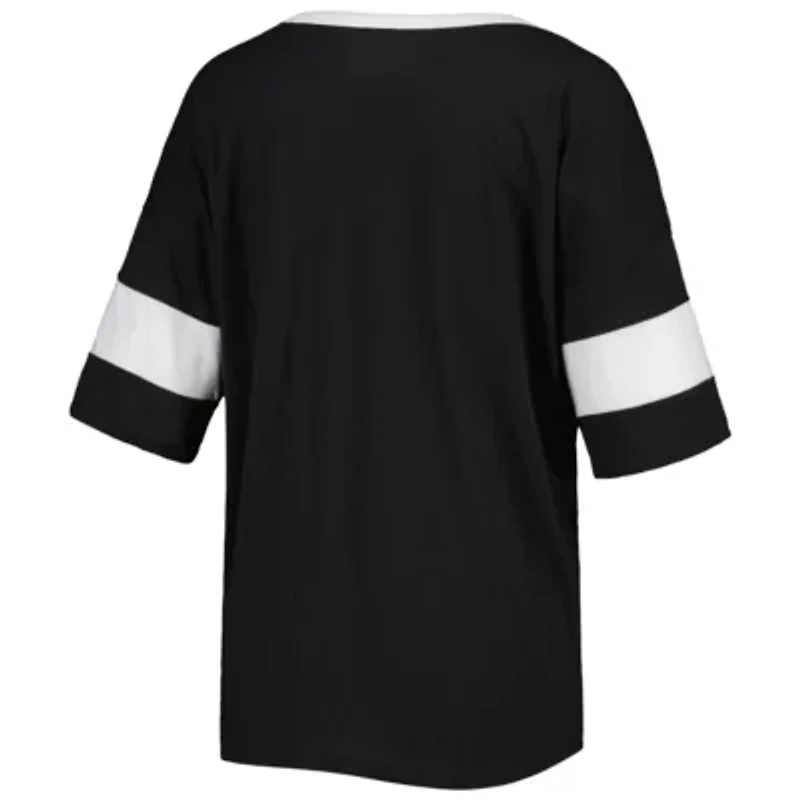 NCAA Wake Forest Demon Deacons Jumbo Arch Striped Half-Sleeve T-Shirt