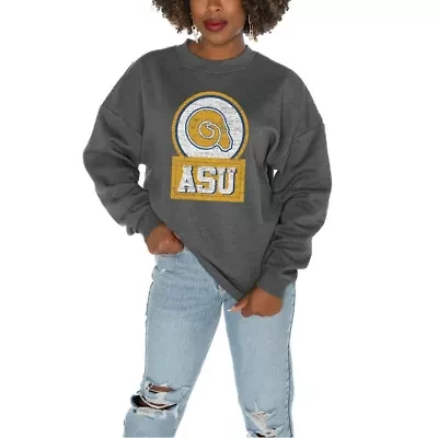 NCAA Albany State Golden Rams Oversized Drop Shoulder Fleece Pullover Sweatshirt