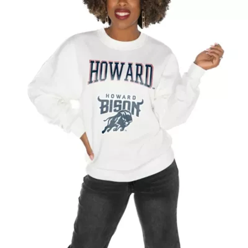 NCAA Howard Bison Oversized Drop Shoulder Fleece Pullover Sweatshirt