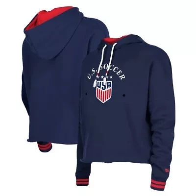 Olympics 5th & Ocean by USWNT Athleisure Cropped Fleece Pullover Hoodie