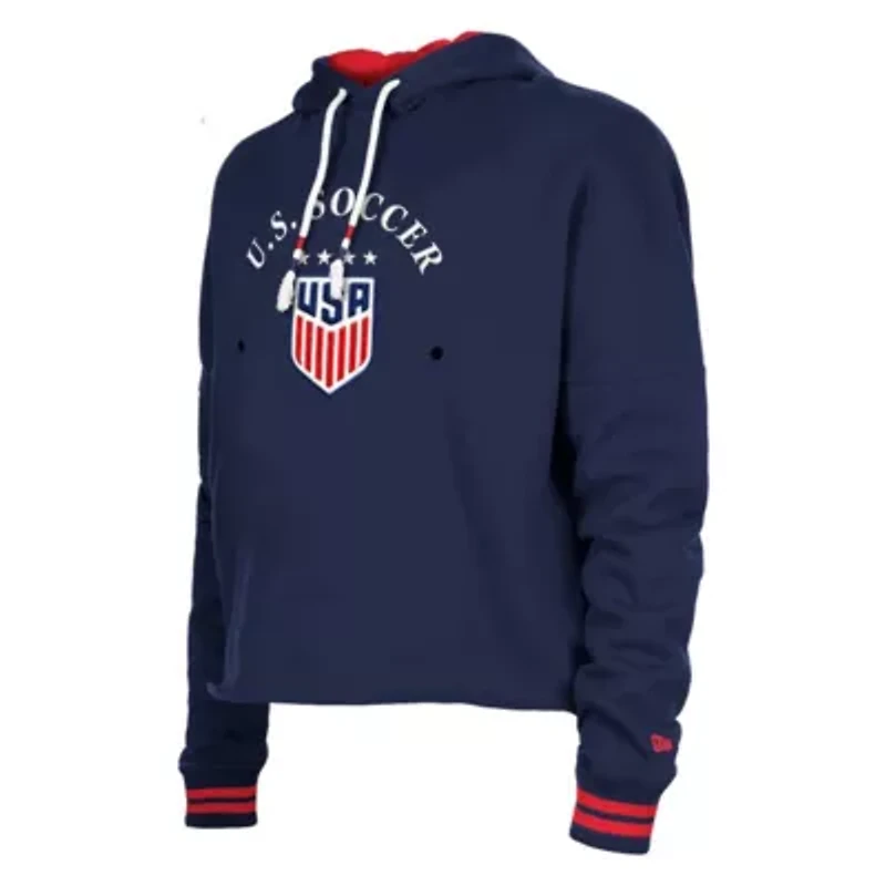 Olympics 5th & Ocean by USWNT Athleisure Cropped Fleece Pullover Hoodie