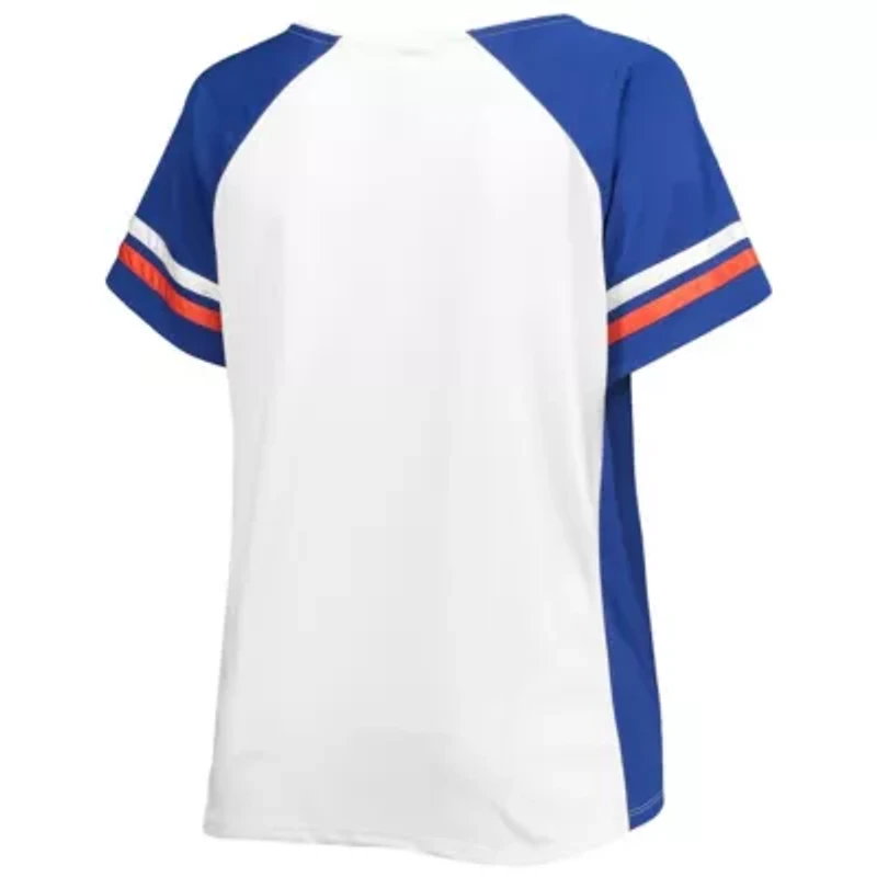 NCAA Florida Gators Plus Stripe Raglan Notch Neck T-Shirt