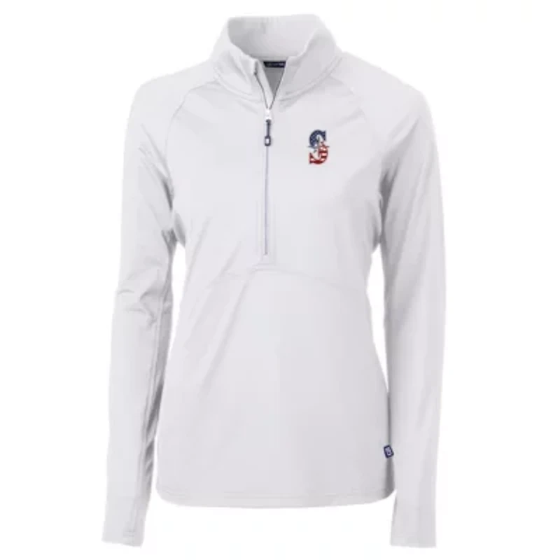 MLB Seattle Mariners Americana Logo Adapt Eco Knit Stretch Recycled Half-Zip Pullover Top