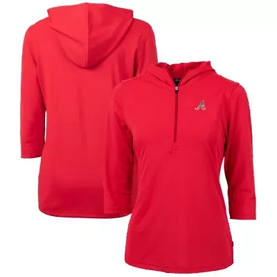 MLB Atlanta Braves Americana Logo DryTec Virtue Eco Pique Recycled Half-Zip Pullover Hoodie