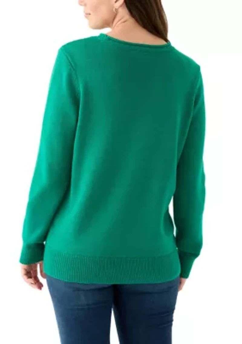 Women's Intarsia Long Sleeve Pullover