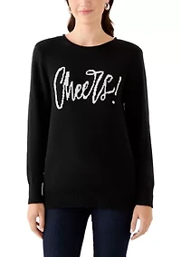 Women's Long Sleeve Intarsia Pullover Sweater