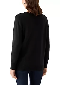 Women's Long Sleeve Intarsia Pullover Sweater