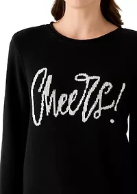 Women's Long Sleeve Intarsia Pullover Sweater