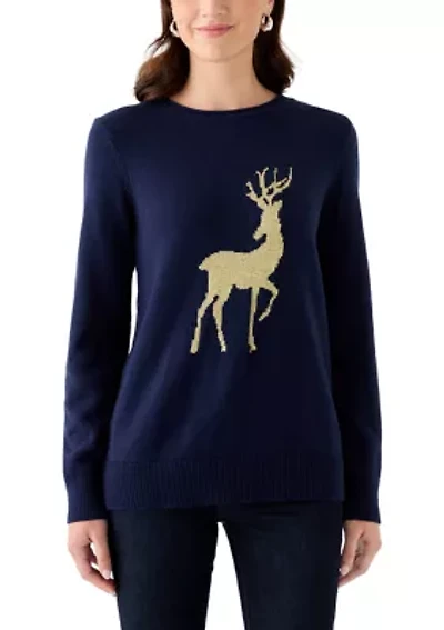 Women's Stich Intarsia Pullover Sweater