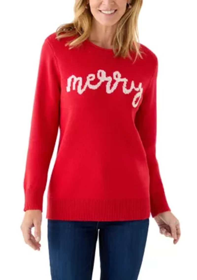 Women's Long Sleeve Intarsia Sweater