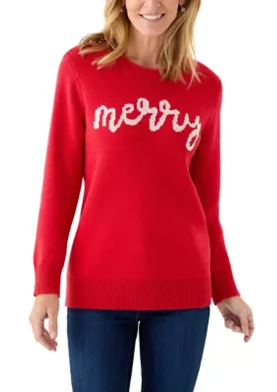 Women's Long Sleeve Intarsia Sweater