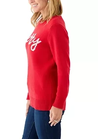 Women's Long Sleeve Intarsia Sweater