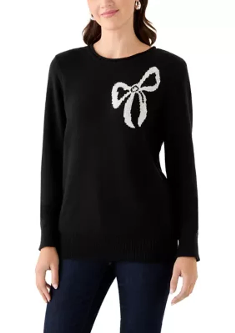 Women's Long Sleeve Intarsia Sweater