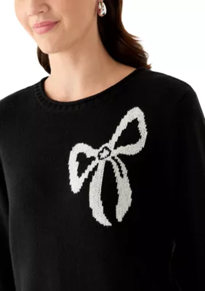 Women's Long Sleeve Intarsia Sweater