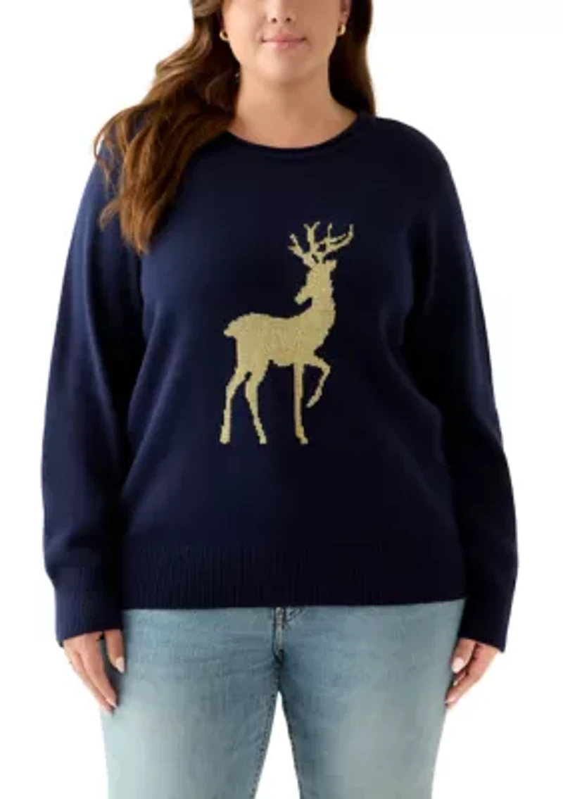 Plus Intarsia Pullover Sweater