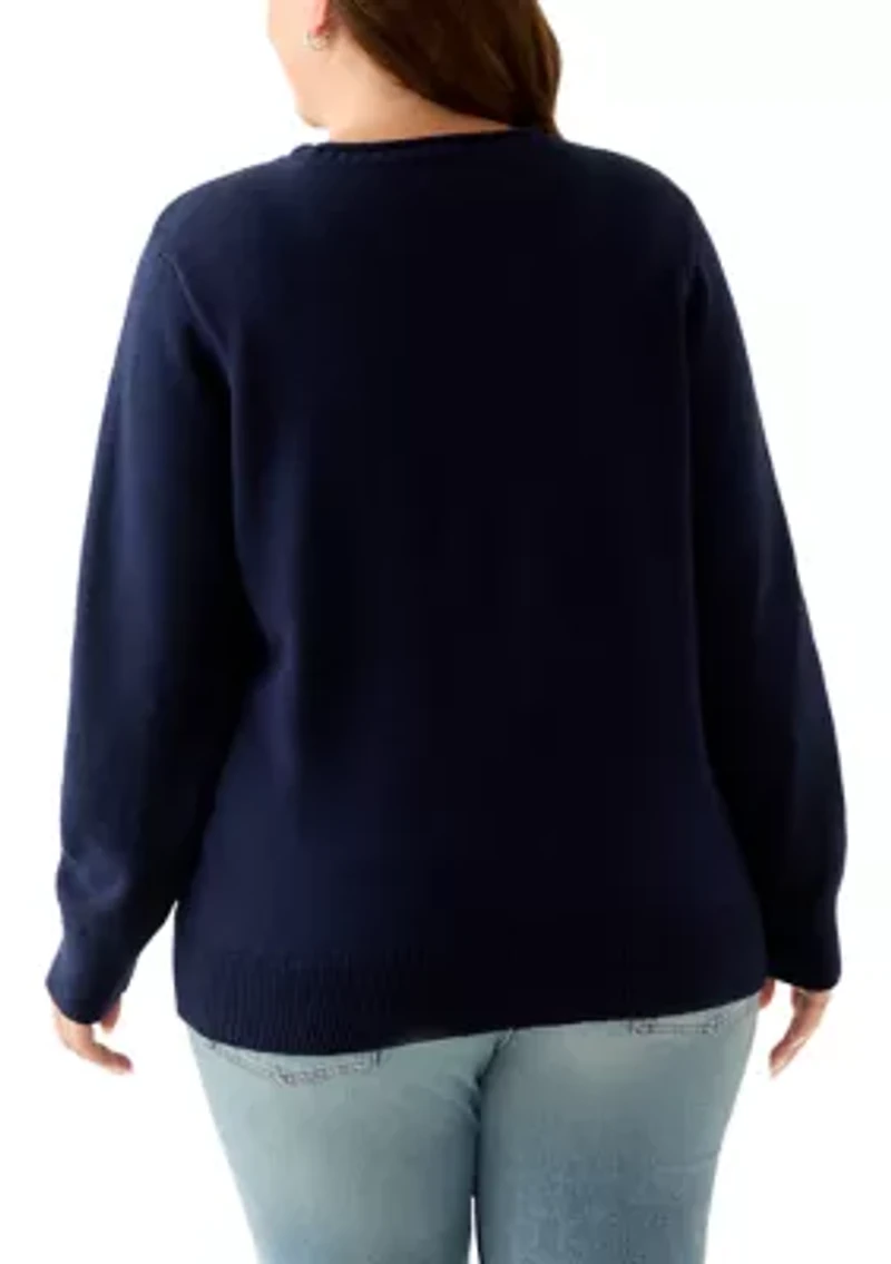 Plus Intarsia Pullover Sweater