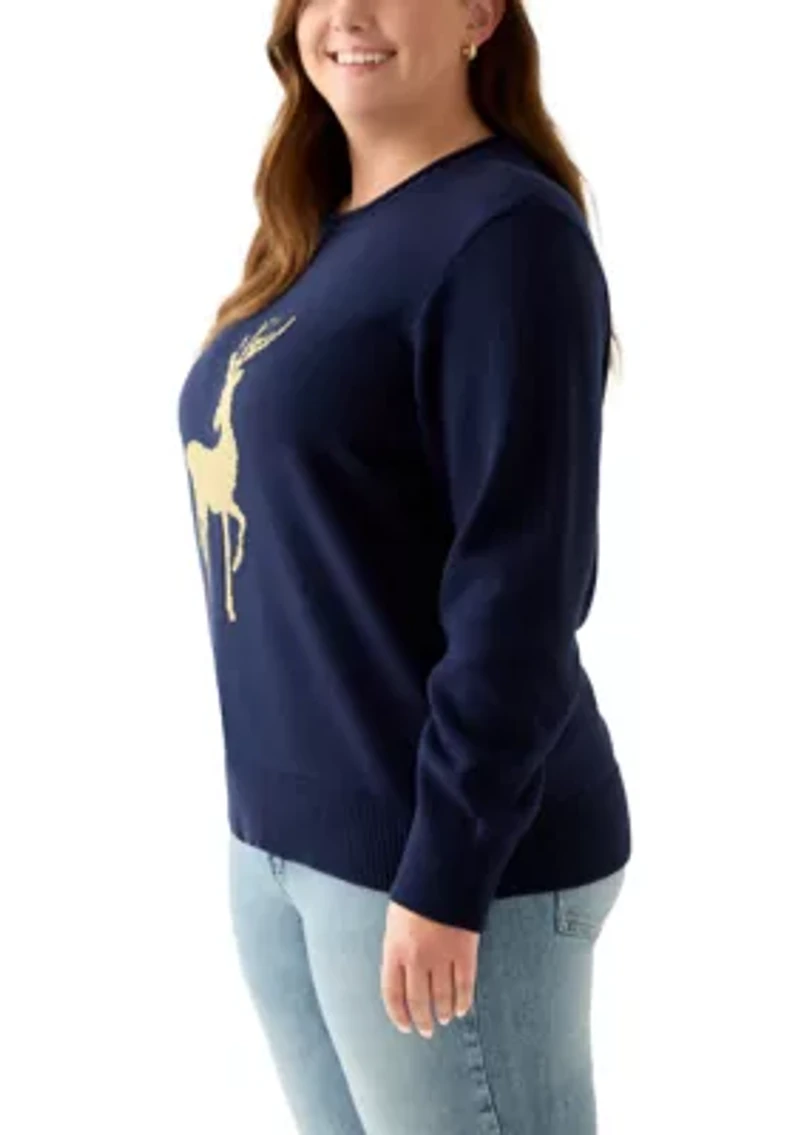 Plus Intarsia Pullover Sweater