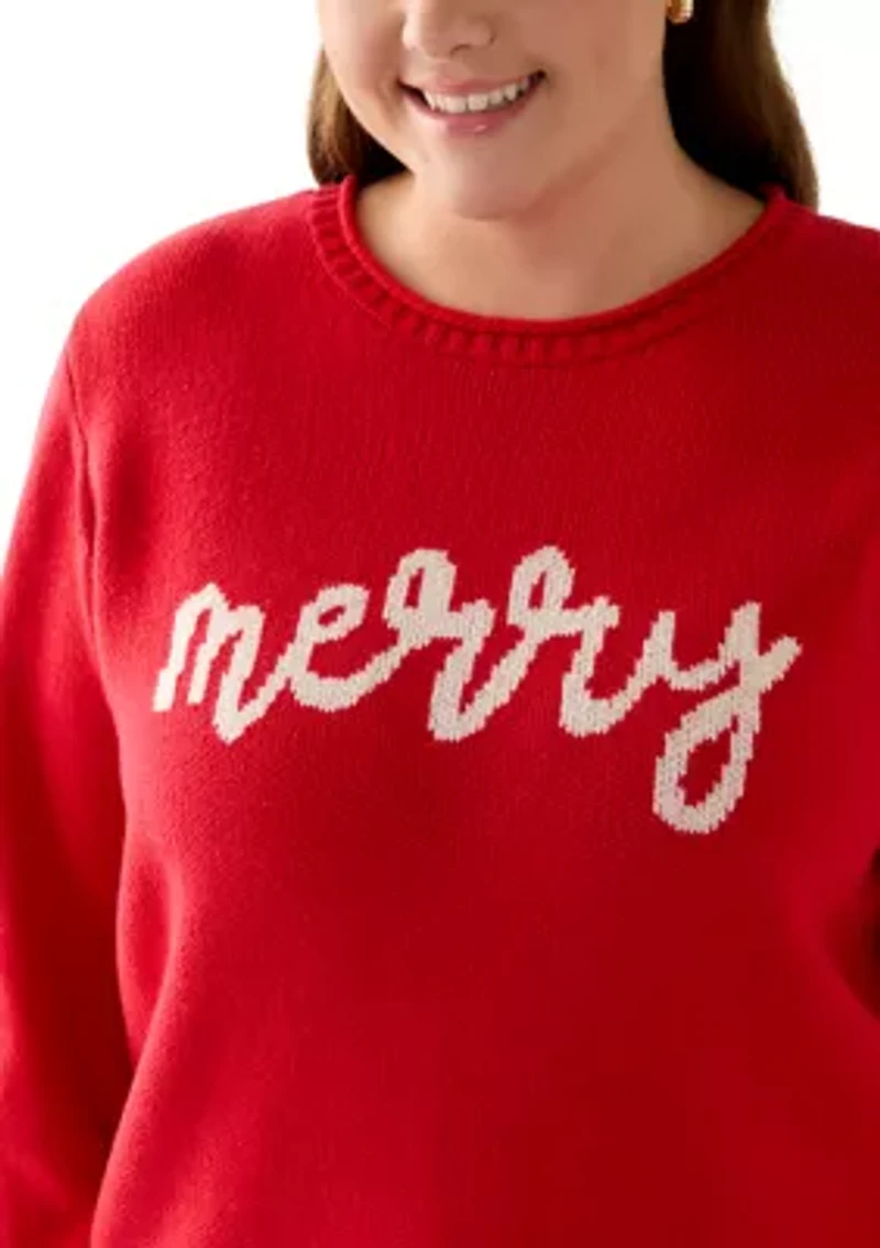 Plus Instarsia Pullover Sweater