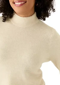 Women's Classic Back Zip Mock Neck Sweater