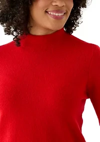 Women's Classic Back Zip Mock Neck Sweater