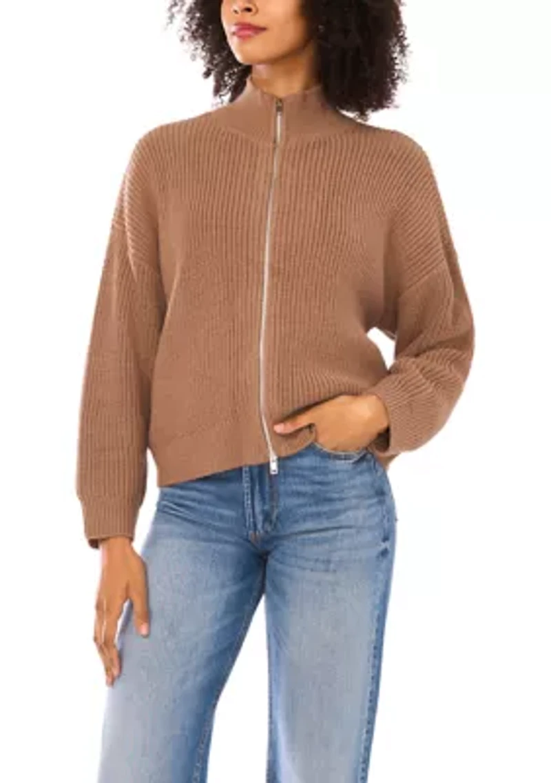 Women's Long Sleeve Zip Up Sweater