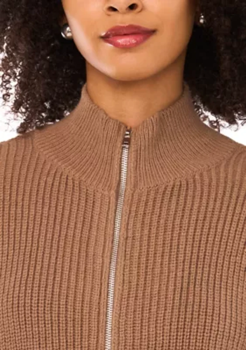 Women's Long Sleeve Zip Up Sweater