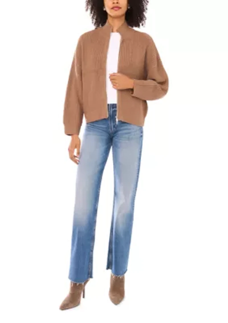 Women's Long Sleeve Zip Up Sweater