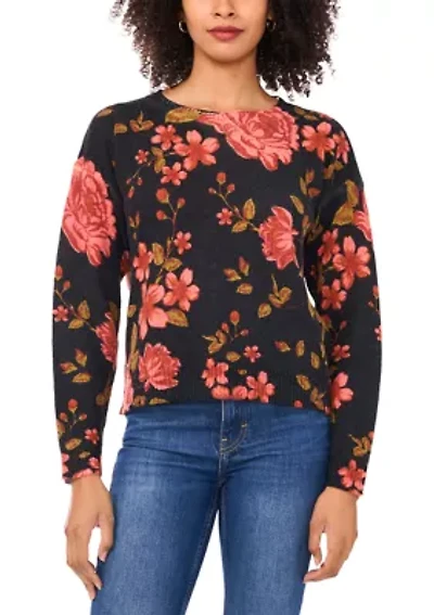 Women's Printed Floral Sweater