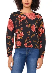 Women's Printed Floral Sweater