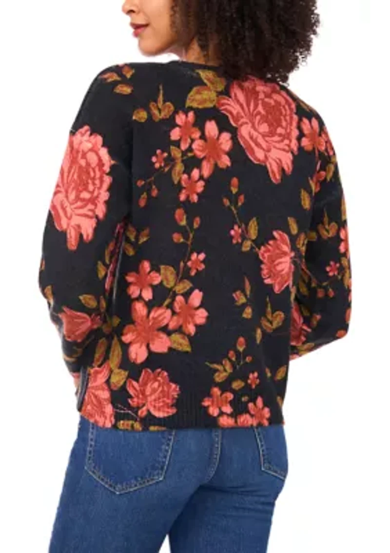 Women's Printed Floral Sweater