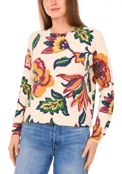 Women's Printed Floral Sweater