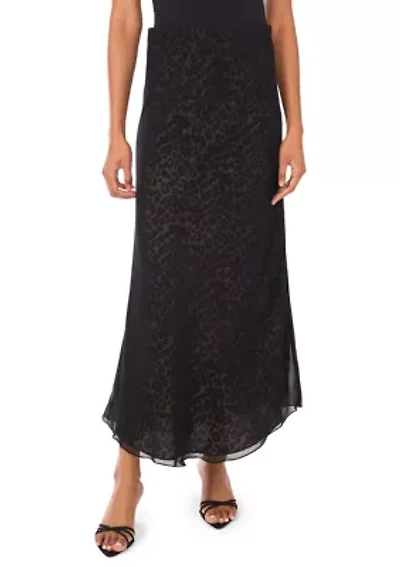 Women's Cheetah Print with Chiffon Overlay Skirt