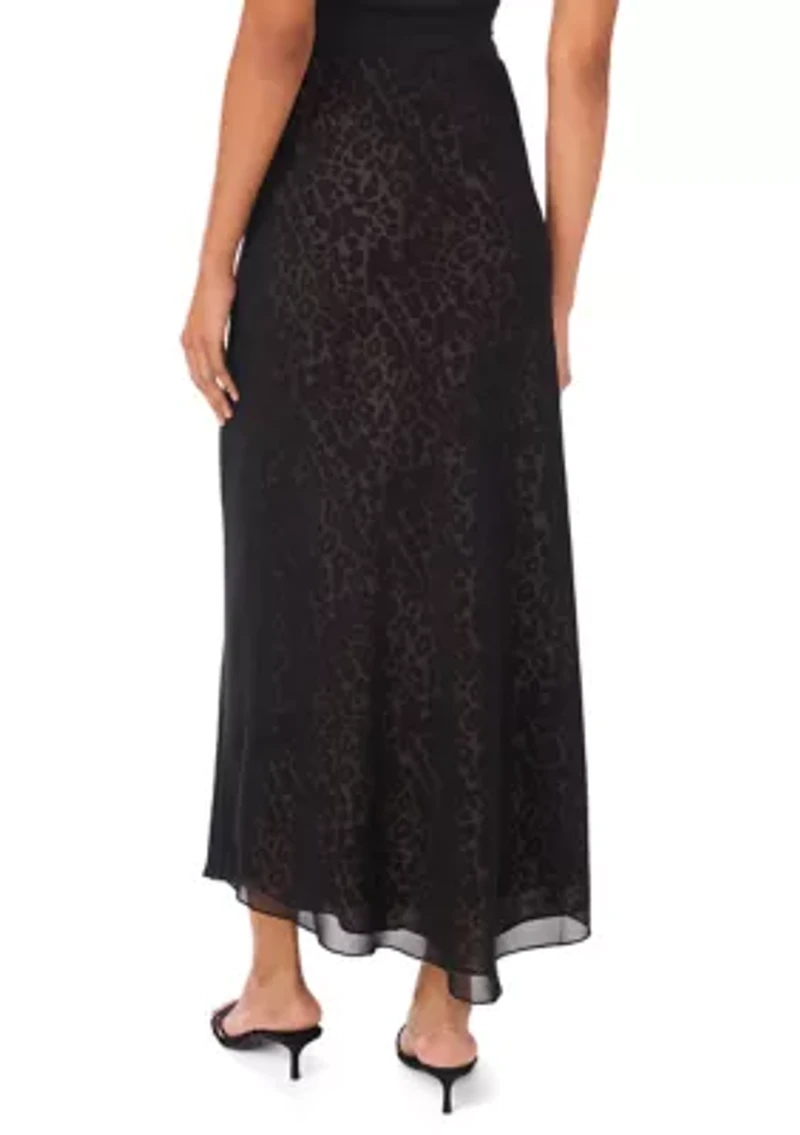 Women's Cheetah Print with Chiffon Overlay Skirt