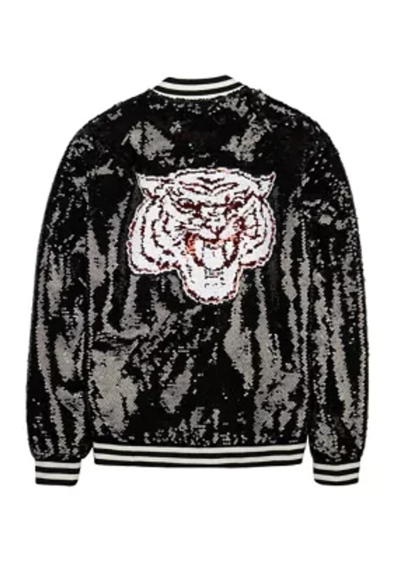 NCAA Morehouse Maroon Tigers Sequin Bomber Jacket