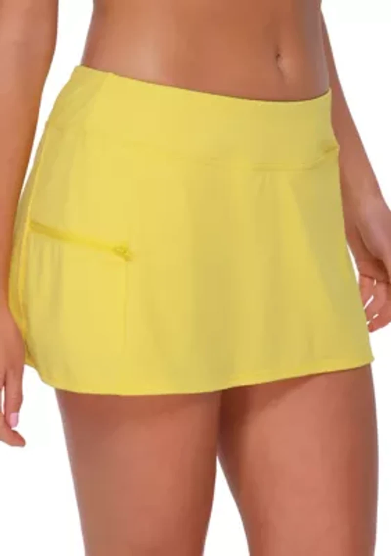 Pineapple Crepe Swim Skirt