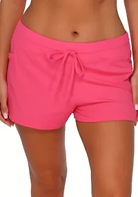 Posy Pink Crepe Swim Shorts