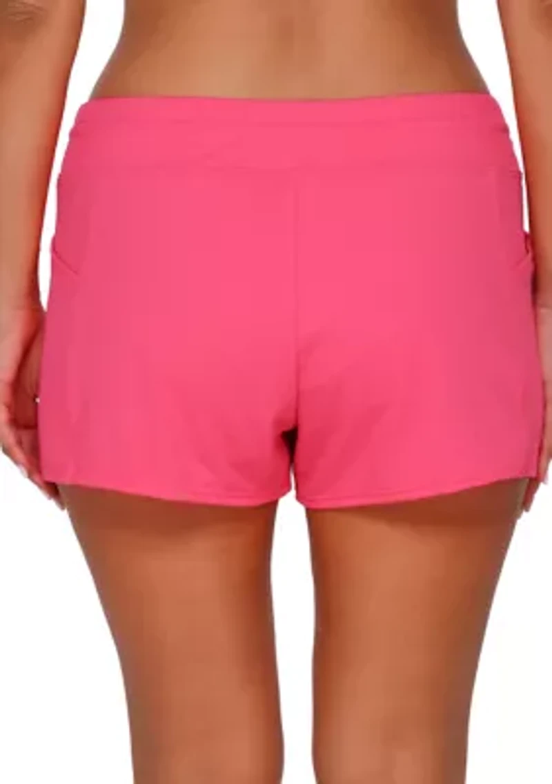 Posy Pink Crepe Swim Shorts