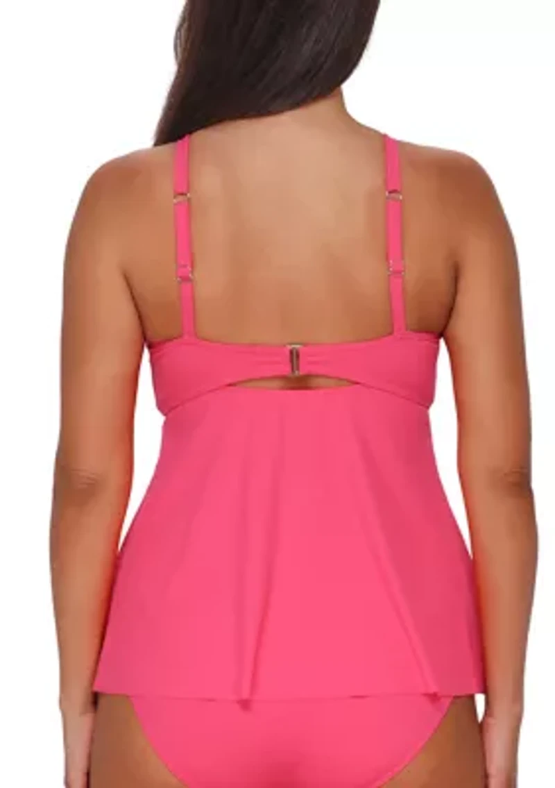 Twist Front Off Shoulder Tankini Swim Top