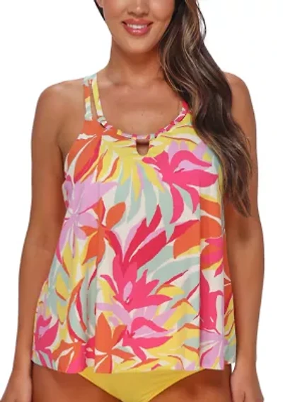 Tropicolor Crepe Tankini