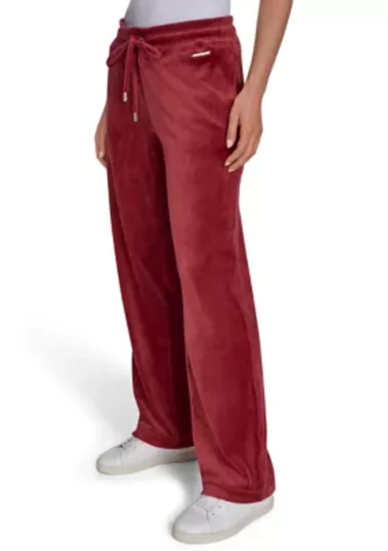 Drawstring Velour Sweatpants