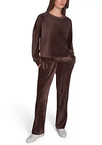 Drawstring Velour Sweatpants