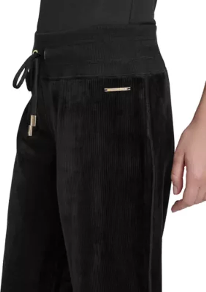 Women's Rib Velour Pull On Pants