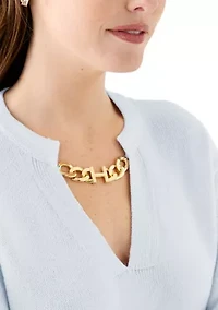 Women's Long Sleeve Logo Hardware V-Neck Sweater