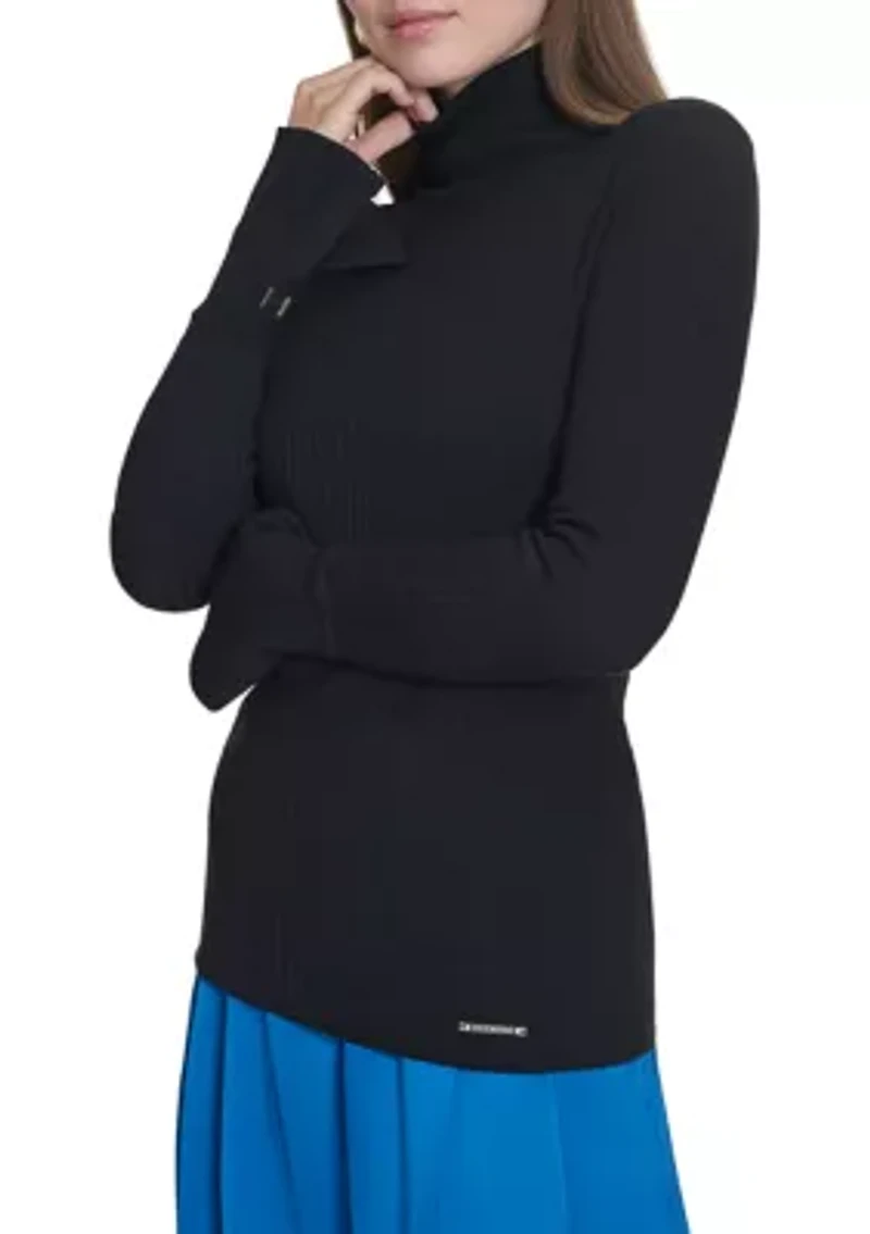 Women's Ribbed Turtleneck Sweater
